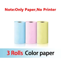 Portable Wireless Bluetooth Thermal Printer, 58mm HD Print, Pocket - Sized with USB Charging (3Rolls Color Paper)