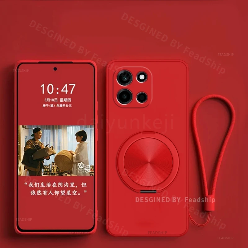 Silicone Phone Cover with Magnetic Holder Bracket and Screen Protector