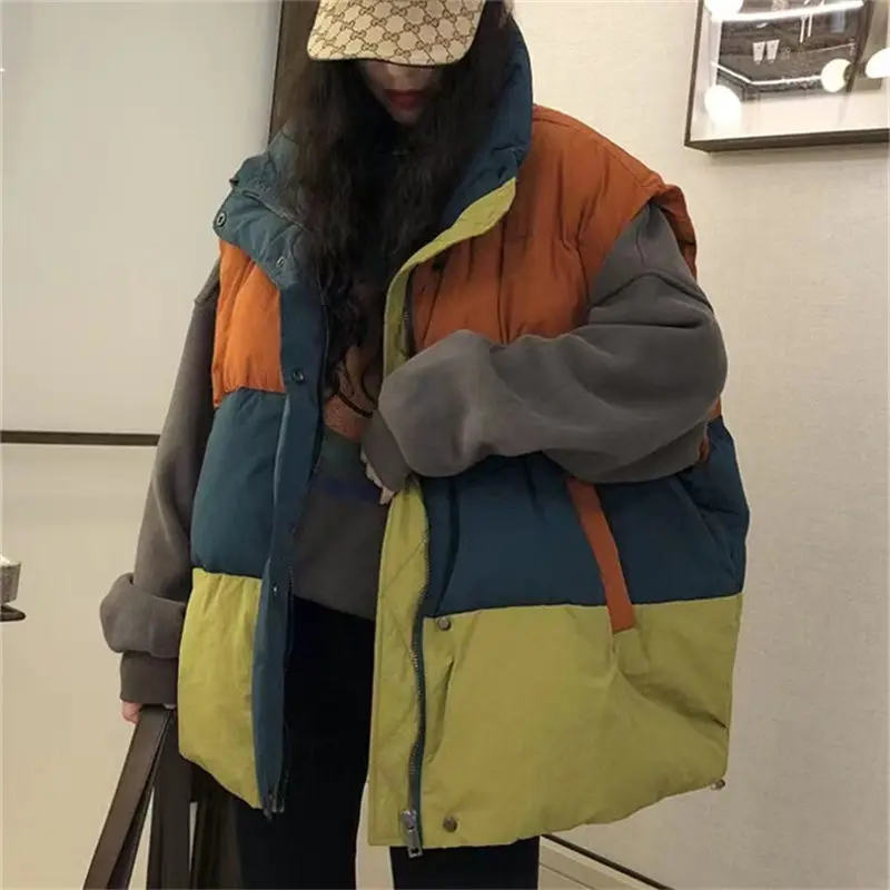 

Женский пуховик без рукавов, свободная теплая хлопковая безрукавка, модель T1709 на осень и зиму