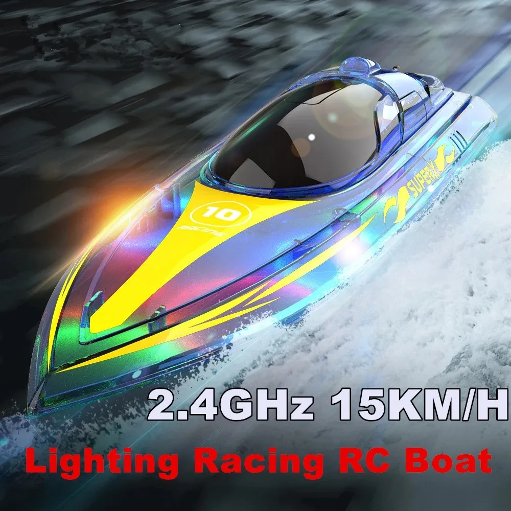 

2023 New RC Boat 15KM/H With Rechargeable Battery Waterproof Remote-Controlled Speedboat Dual Motor Remote Control Ship Toys