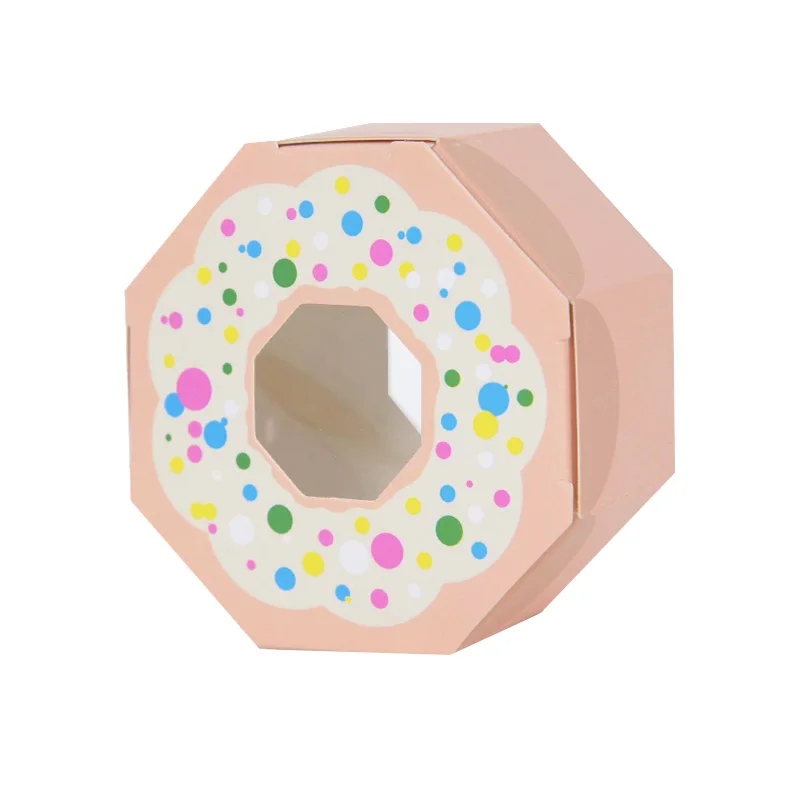 10PCS Donut Teil Geschenk Box Kinder Geburtstag Party Dekoration Donut Thema Baby Dusche Bevorzugung Snack Candy Cookie Paket Boxen – Detail 7