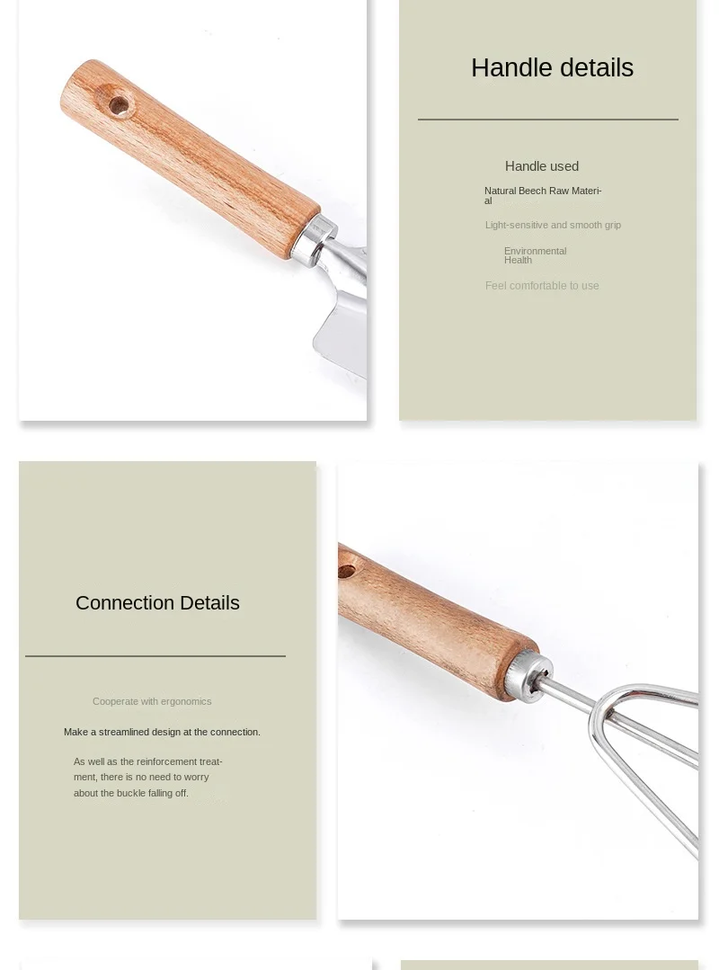 Description Picture 5 of item5 Piece Garden Shovel Rake Spade Set Wooden Handle for Flowers Potted Outdoor Planting Household Plant Garden Tool