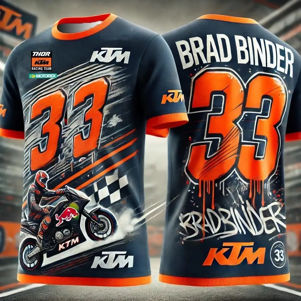 TECH3 2026 여름 모토렉스 모토GP KTM 바인더 33 MX 저지 모토렉스 글로우 33 레이싱 그랑프리 WP 캐주얼 티셔츠 MXGA 성인용