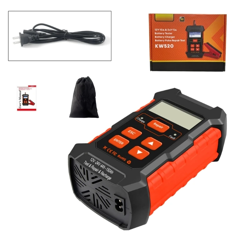 

090E Car Motorcycles Tester 12V 24V Monitors Charging Cranking Test