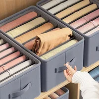Wardrobe Clothes Storage Box Foldable Fabric Storage Box Drawer Type Pants Storage Container Multi Compartment Closet Organizer 2