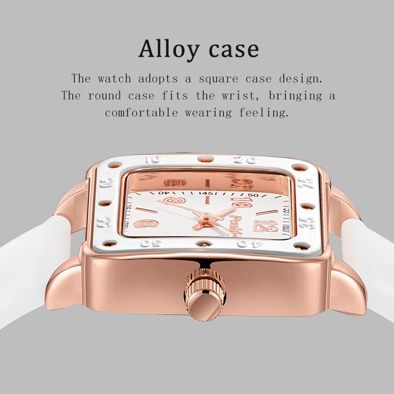Luxury Women's Watch Original  Silicone Strap Ladies Quartz Wristwatches Waterproof Square Female Watch Clock for Women girls