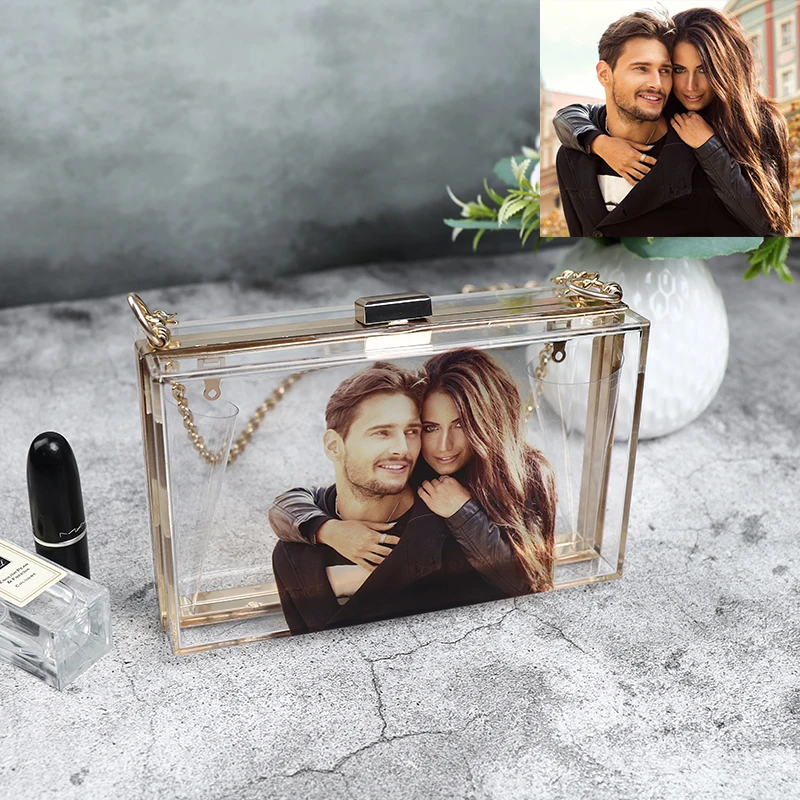New Custom Acrylic Transparent Women Clutch Bag Chain Luxury Brand Women Messenger Bag Evening Bag Handbag Chain Shoulder Bag