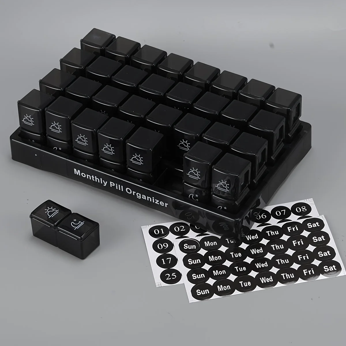 Deluxe AM/PM 31-Day Pill Organizer for Vitamins and Supplements
