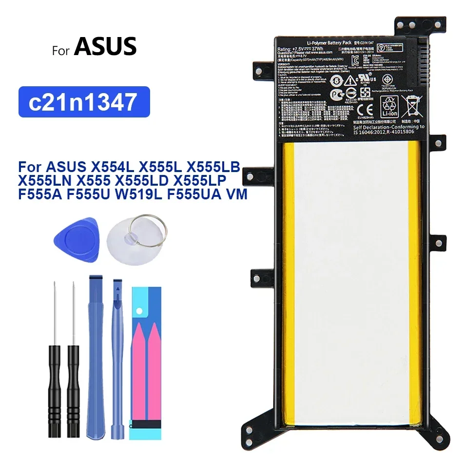 

Сменный аккумулятор 5000 мАч для ASUS X554L X555L X555LB X555LN X555 X555LD X555LP F555A F555U W519L F555UA, портативная батарея VM