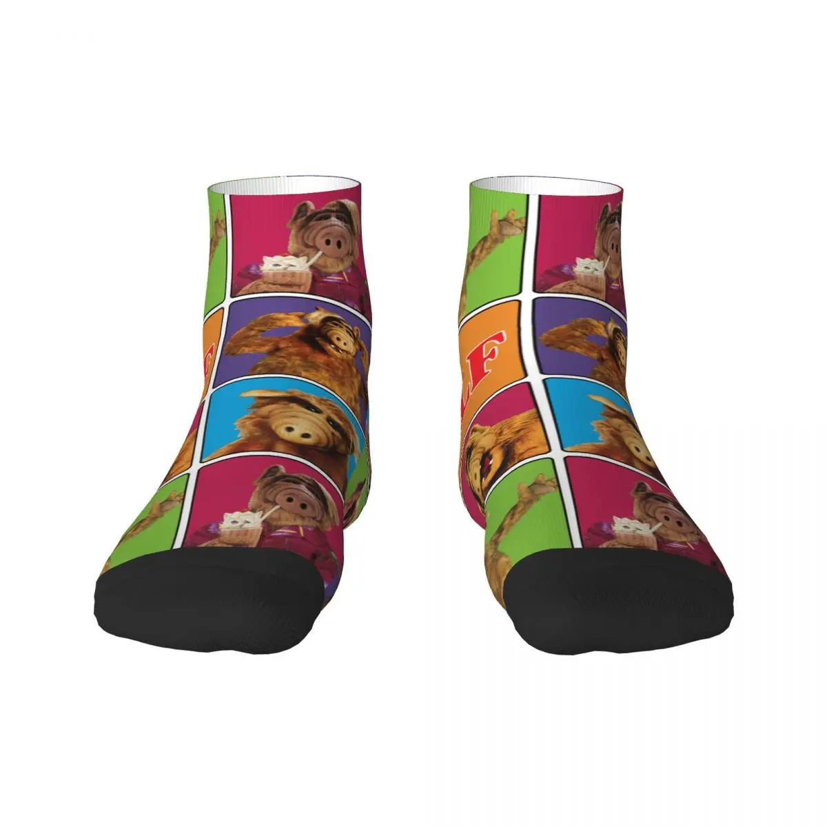 Alien Life Form Alf Meme Collage Uomo Donna Crew Socks Unisex Fun 3D Printed Sci Fi Tv Show Dress Socks