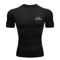 Men's Summer Quick-Dry Athletic Compression Shirt - Short Sleeve Rash Guard - XXXL (Black 3)