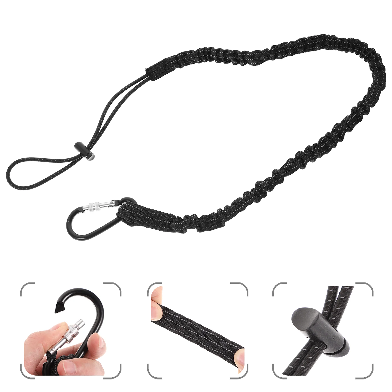 

Fall Protection Lanyard Tool Safety Carabiner Retractable for Drills Elastic Rope Clip Leash