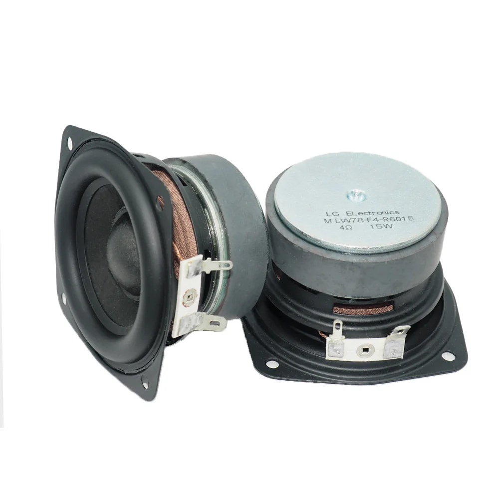 1pcs 78MM 4 Ohm 15W Subwoofer Speaker 3 Inch Convex Cap Bass Square Woofer DIY Bookshelf Speakers Hifi Home Sound Theater 4