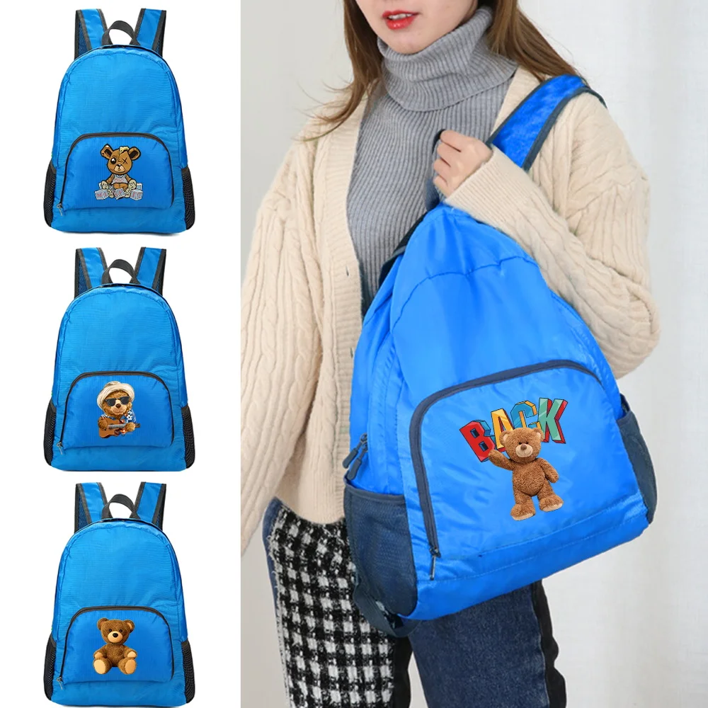 

Portable Foldable Backpack Women Sports Camping Hiking Ultralight Outdoor Climbing Travel Shoulders Backpacks Bear Pattern
