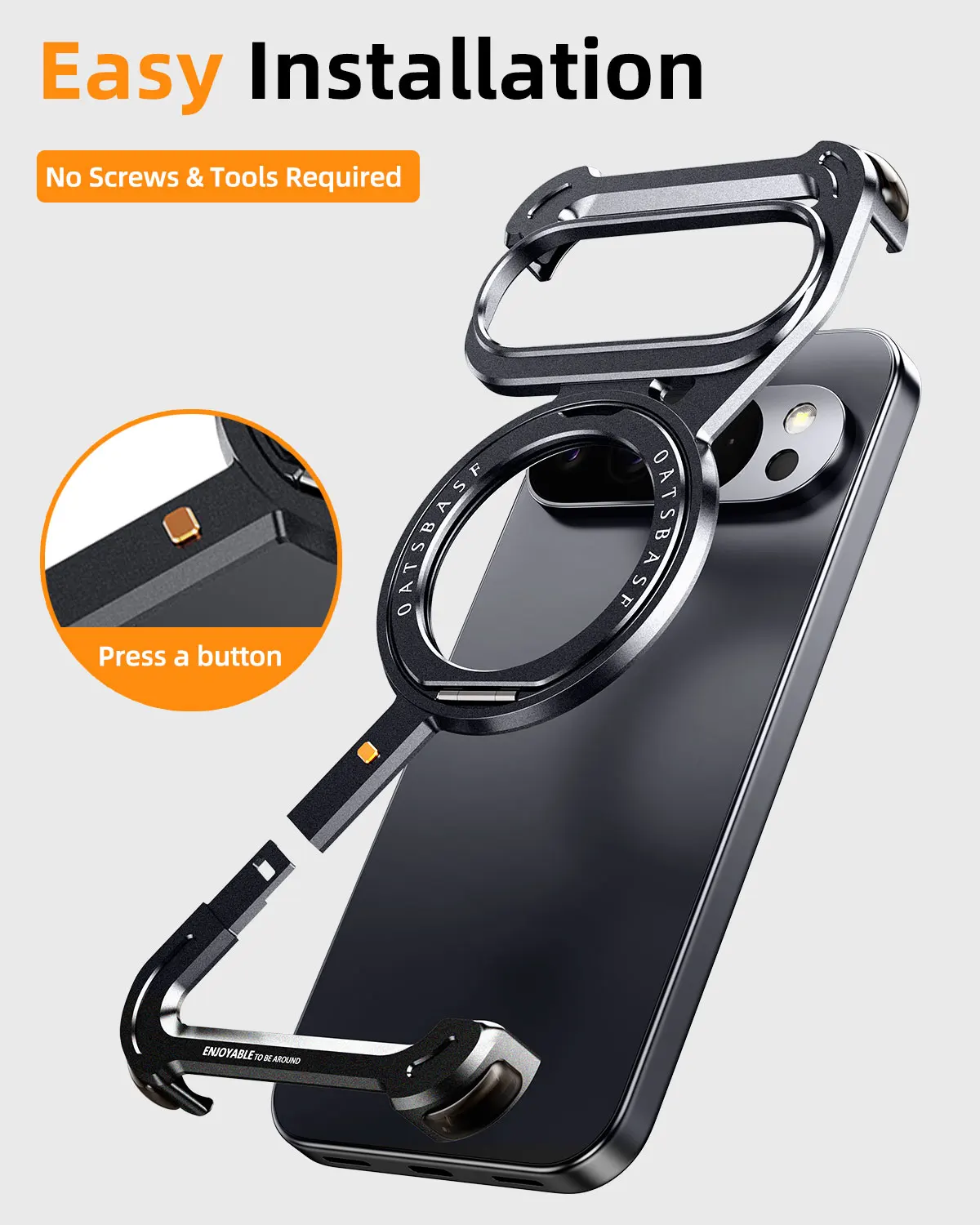 Eary Metal Magnetic Case for Google Pixel 10 Pro XL for Magsafe 360°Rotation Stand Frameless Drop Protector Aluminum Phone Cover