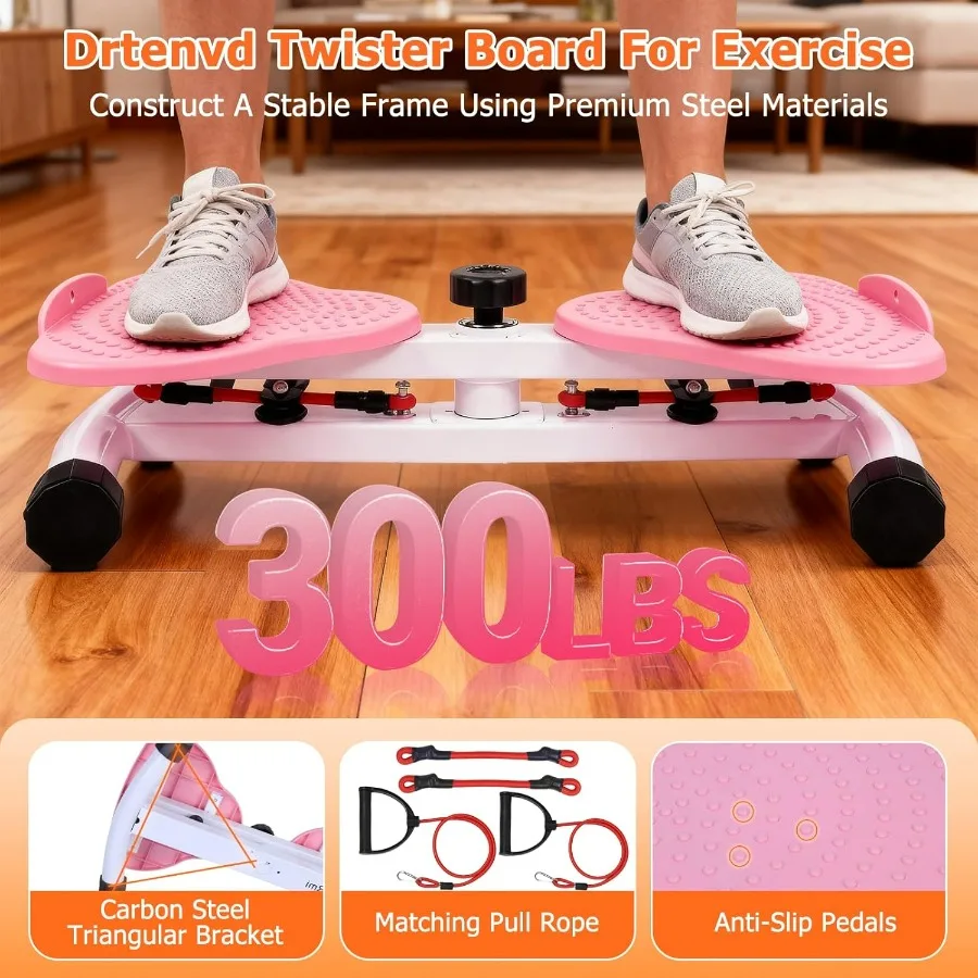 Waist Twister Machine Exercise, Ab Twister Board for Slim Waist and Core Ab Exercise, Noiseless Ab Machine with 300 lbs Weight C