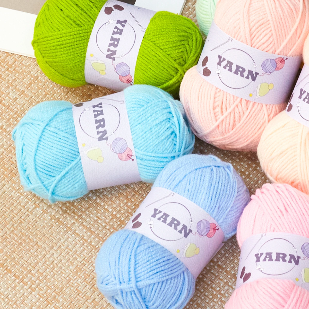 4 Strands Colored Wool Yarn Hand Knitting Raw Materials Hand-knitted Hats and Scarfs. 4
