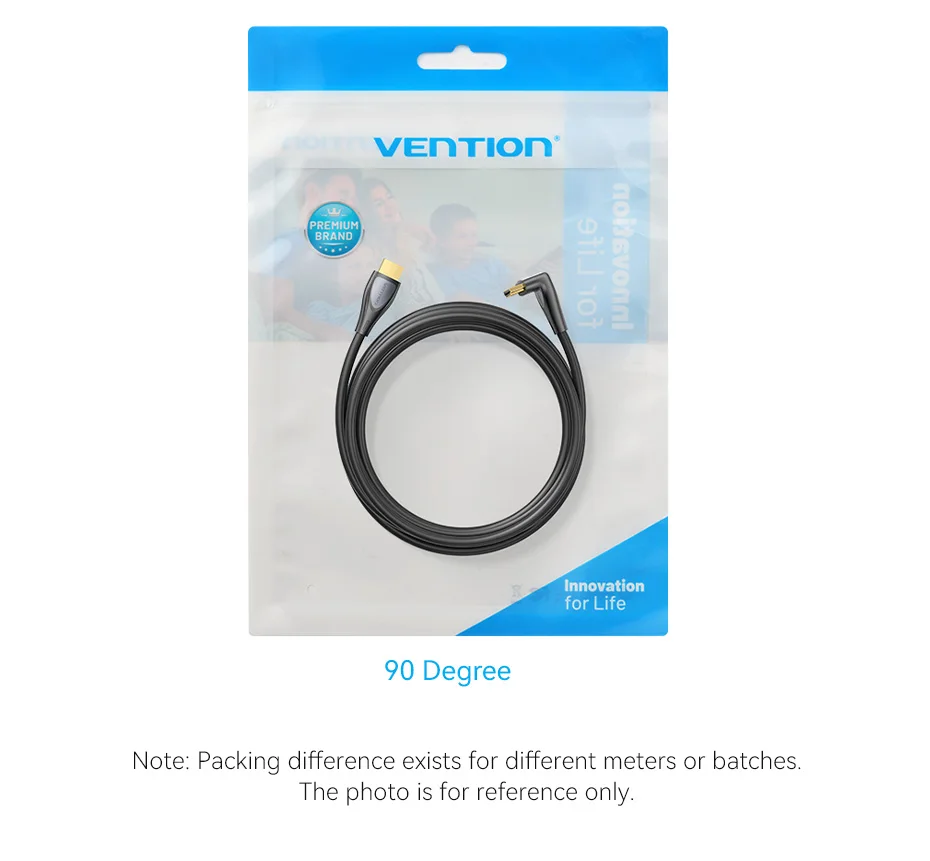90° Angled HDMI 2.0 Cable 4K60Hz Ultra HD High-Speed Cord for Xiaomi TV Monitor