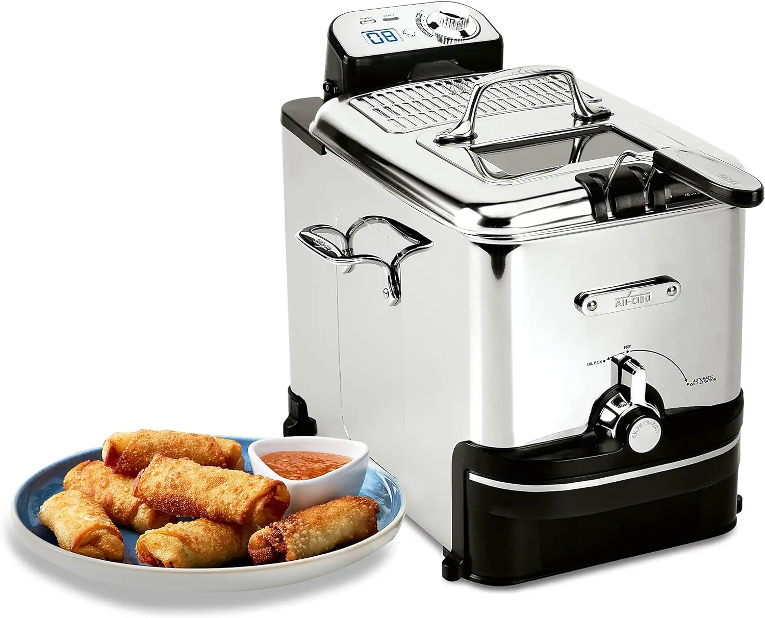 

All-Clad Electrics Stainless Steel Deep Fryer with Basket 3.5 Liter Oil Capacity, 2.6 Pound Food Capacity 1700 Watts Dishwasher