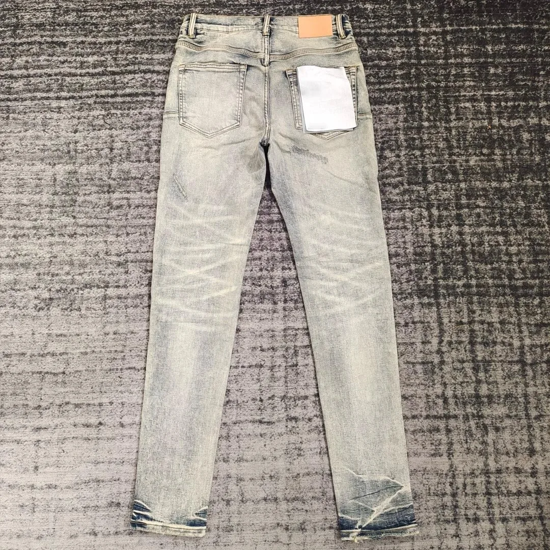 men vintage distressed jeans slim fit 2