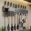 Stainless Steel Cleanup Hanging Spoon Holder Wall Kitchen Storage Supplies Knife Stand Hook Organizer Kitchen Novel Accessories 1