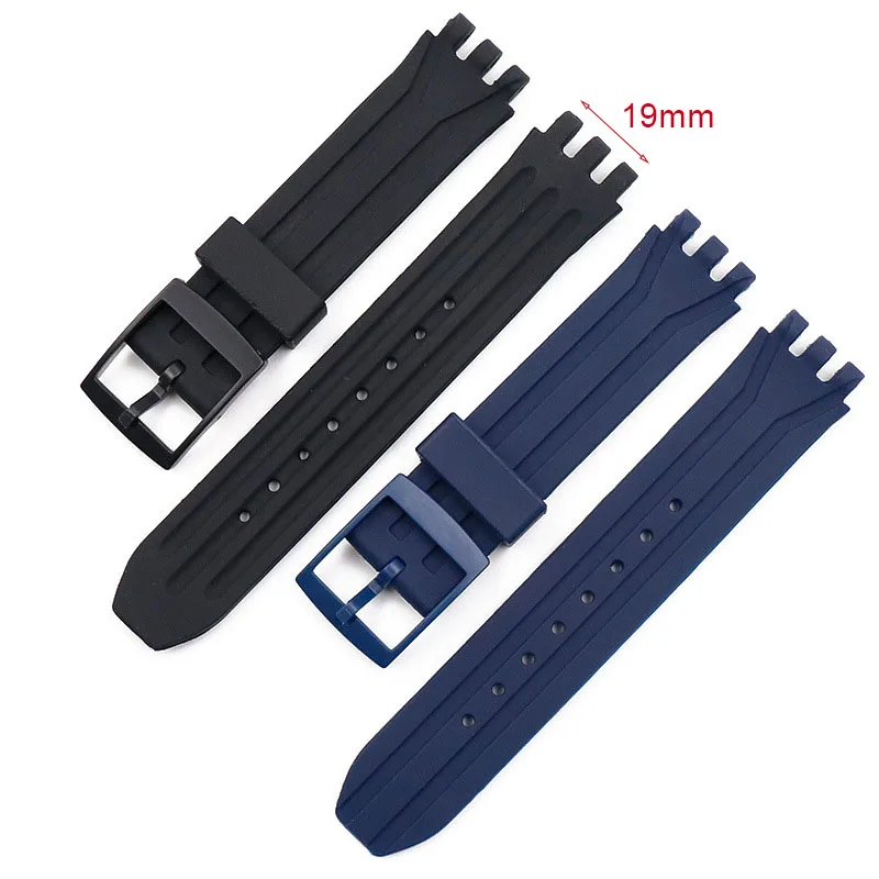 Premium 19mm Silicone Sports Watch Band - Versatile Rubber Strap Replacement
