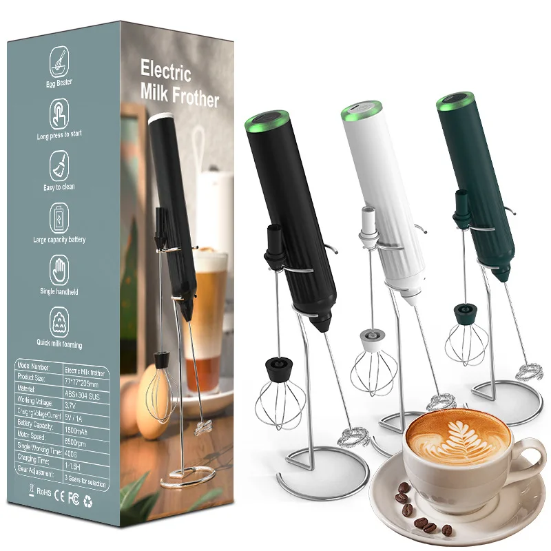 

New Mini Cream Handheld Electric Foam Machine USB Rechargeable Stainless Steel Egg Beater Coffee Beverage Mixer Kitchen Gadgets