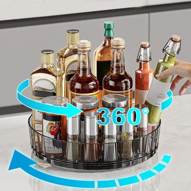 Fridge Organizer Rotating Tray 360 Degree Spinning Refrigerator Round Shelf Condiment Storage Racks For Cabinet Dining Table 3