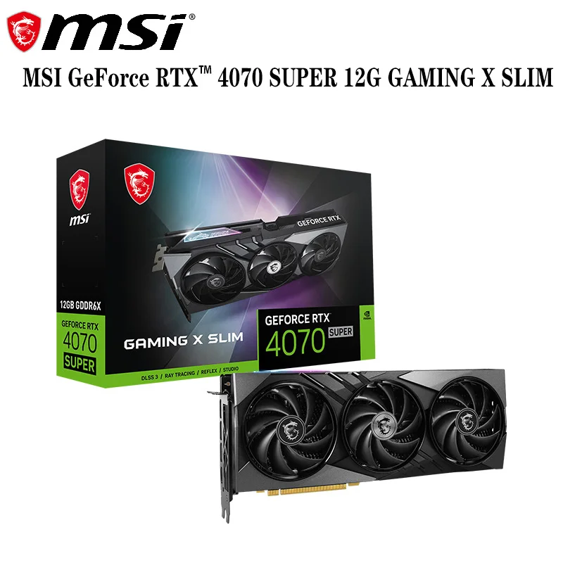 Original Authentic MSI GeForce RTX 4070 SUPER 12G GAMING X SLIM Esports Gaming Computer Graphics Card GDDR6X 650W Power Source