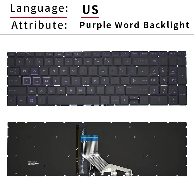 Teclado Portátil Russo Original dos Eua ru para hp Pavilion 15-da 15-db 15-ec 15-cs 15-df 15-cr 17-por 15-dx 15-dw Tpn-c135 Tpn-c136 - Imagem 6