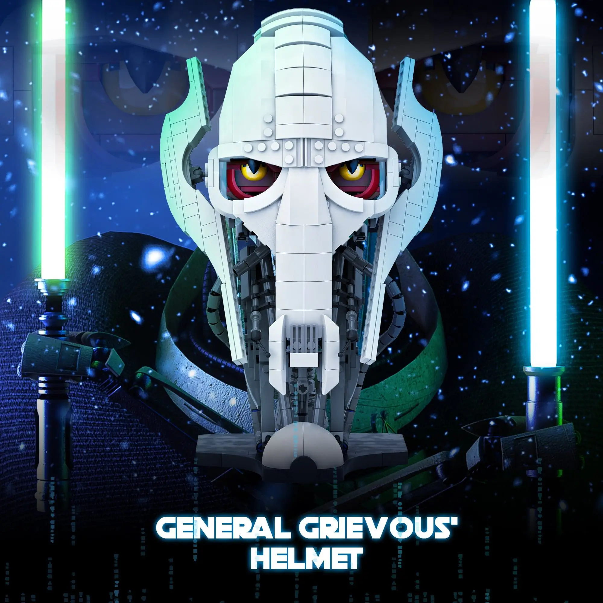 788pcs MOC Idea General Grievous Helmet Building Blocks Bricks Model Helmet Collection Assembling Toys For Children Adults Gift