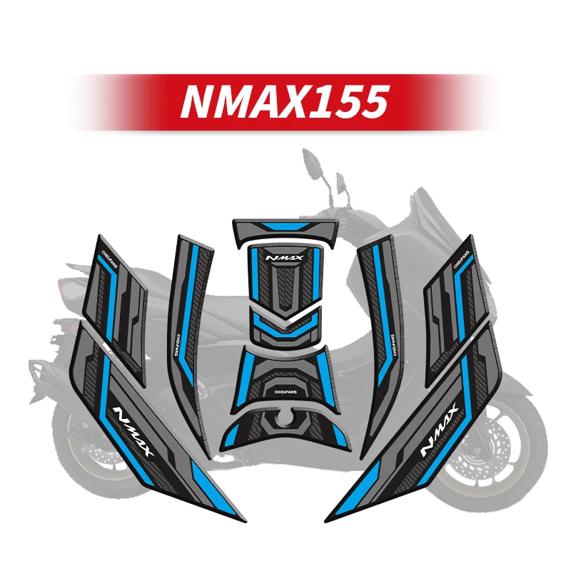 For YAMAHA NMAX155 Rubber Fuel Tank Pad Stickers Kits Motorcycle Decoration And Protective Gas Tank Abrasion Resistant Decals