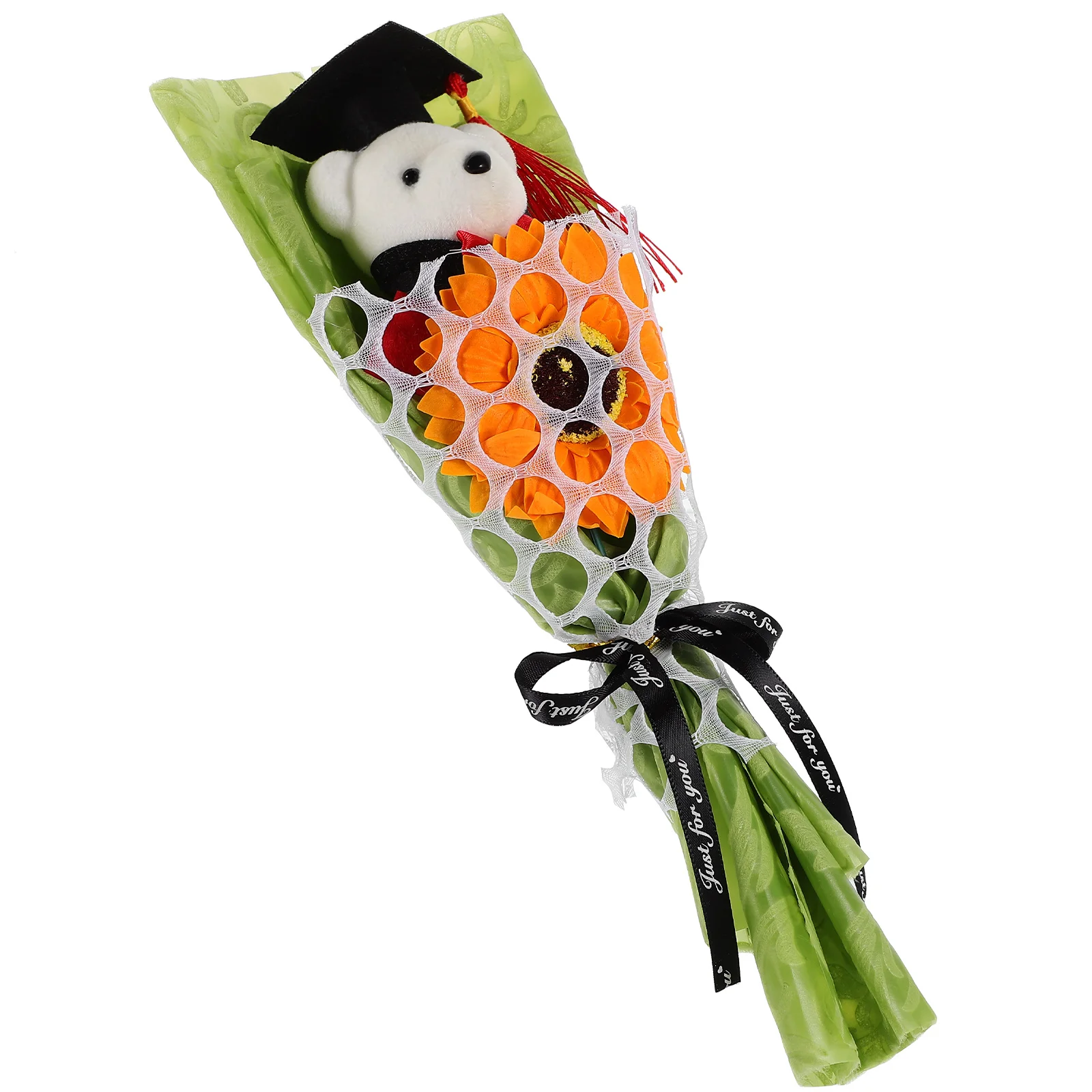 

Bear Bouquet Gift for Graduation Decoration Chic Gifts Cloth Sunflower Graduations