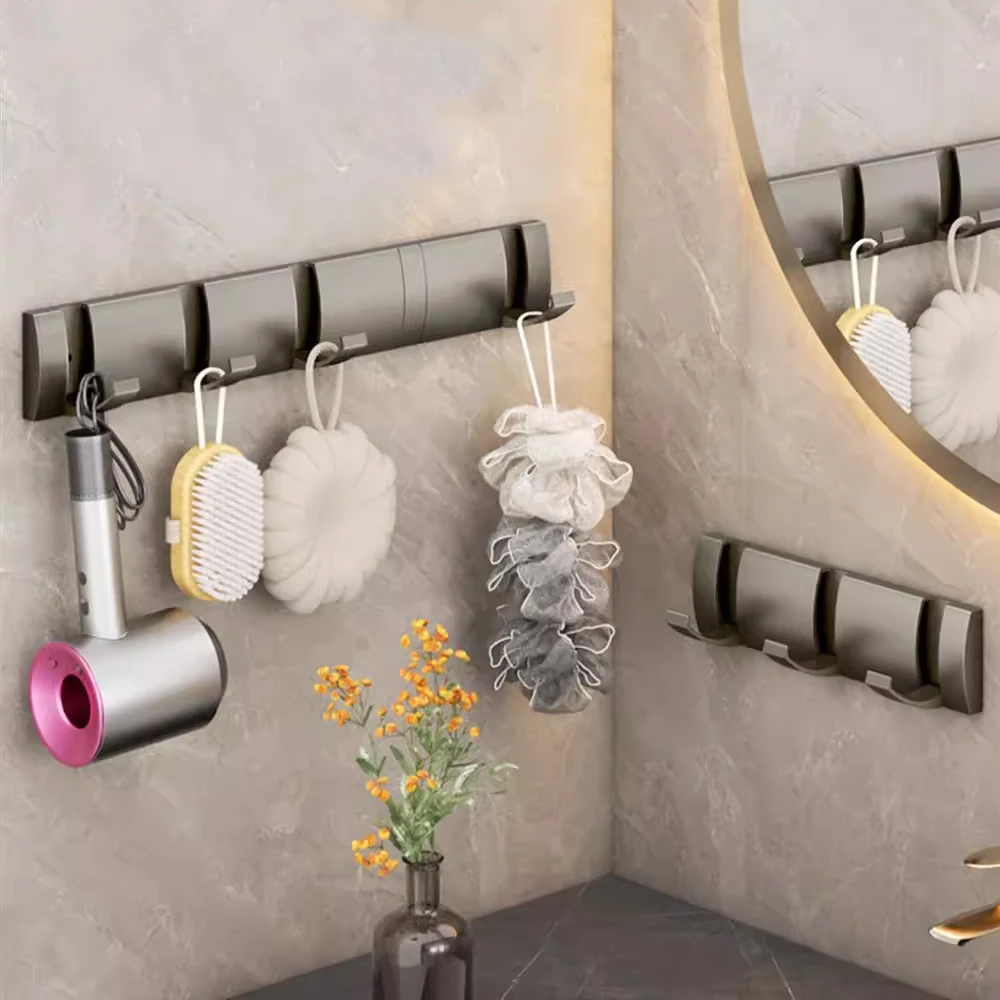 Coat Rack Rail Hook for Hats Jackets Space-Saving Storage Organizer for Entryway Mudroom Closet Bathroom Bedroom 5 Hooks clothes rack coat organizer
