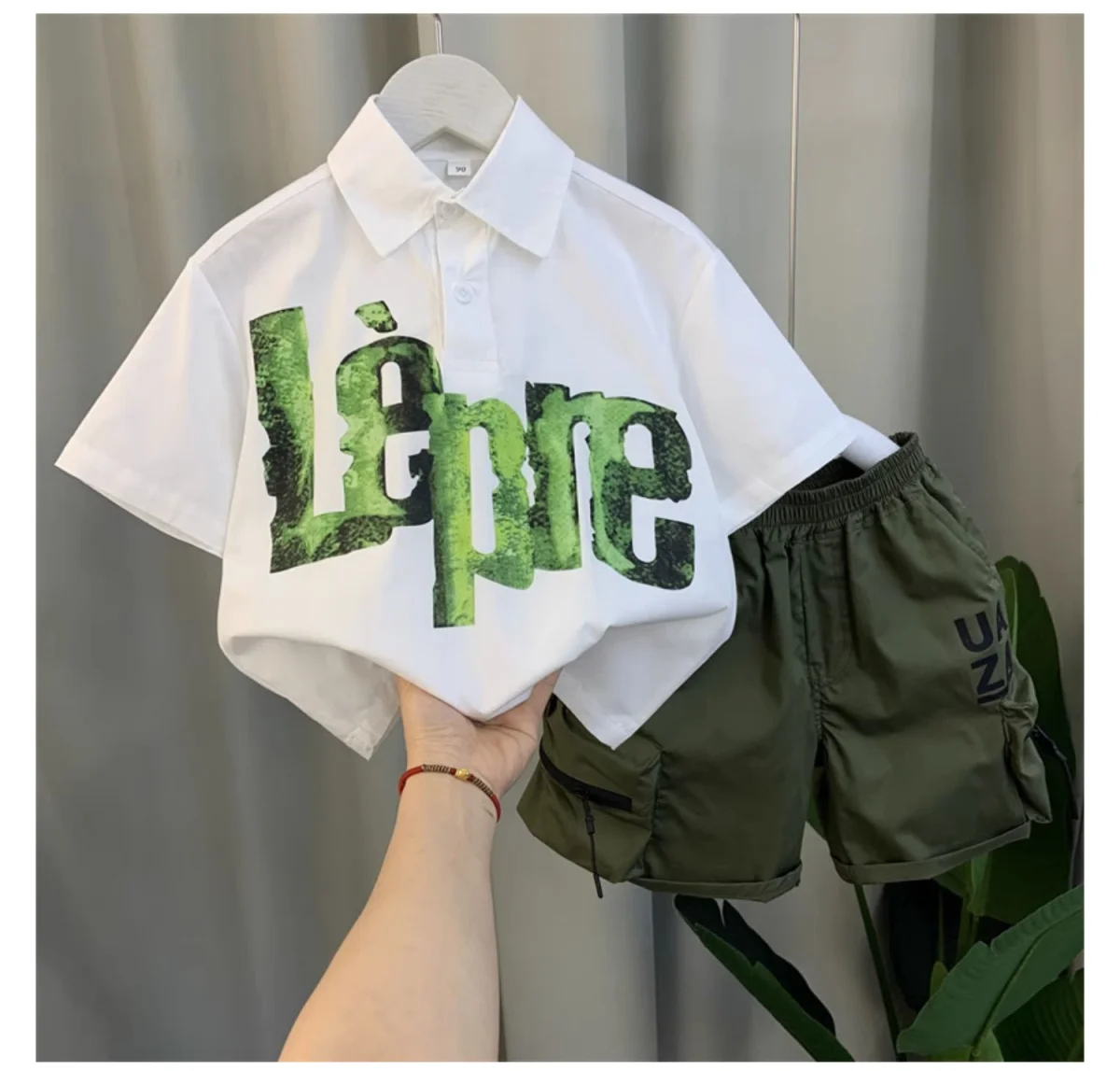 Summer Outfits for Baby Boy 1 to 9 Years Old Letter Turn-down Collar T-shirts Tops and Shorts 2PCS Boutique Infant Clothing Sets