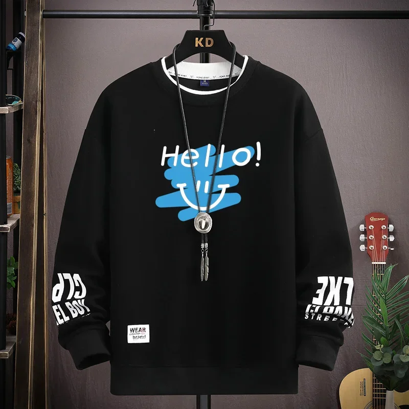 Spring  Autumn Men's Sweatshirt Japan Cartoon Cat Sportswear Long Sleeved O Neck T-shirt  Harajuku High Street Men Clothing 2024 5