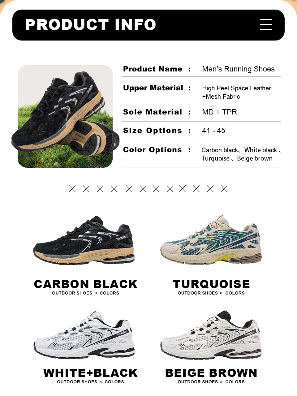 Baasploa Men Running Shoes Casual Sneakers Mesh Breathable Sport Shoes for Men Tenis Lightweight Walking Sneakers Non-Slip