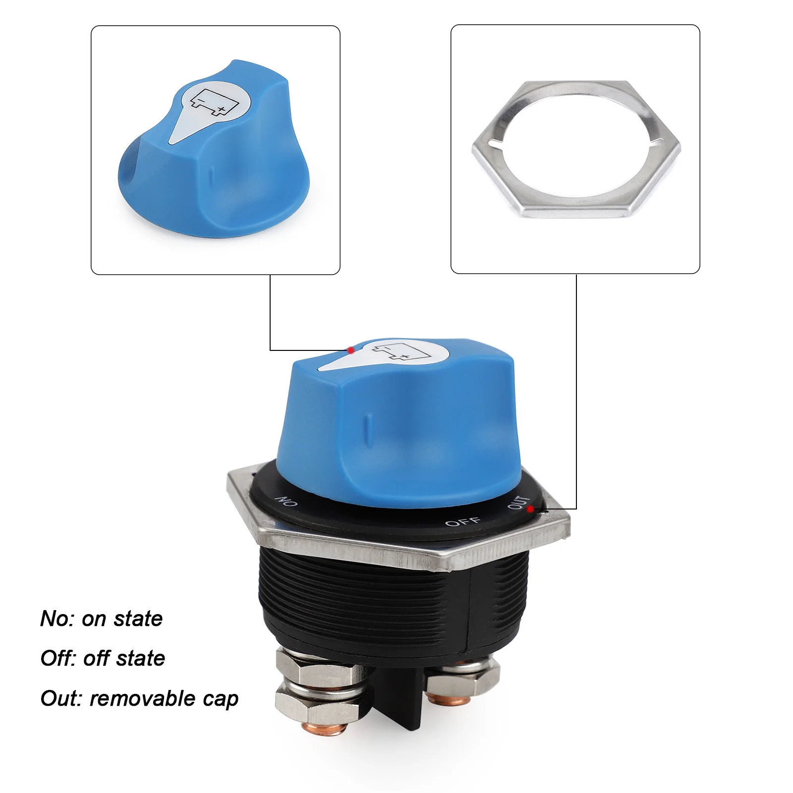 50 100 200 300A Car Battery Race Rally Switch 12V Battery Disconnector Isolator Cut Off Switch Kit For RV Motorcycle Truck Boat