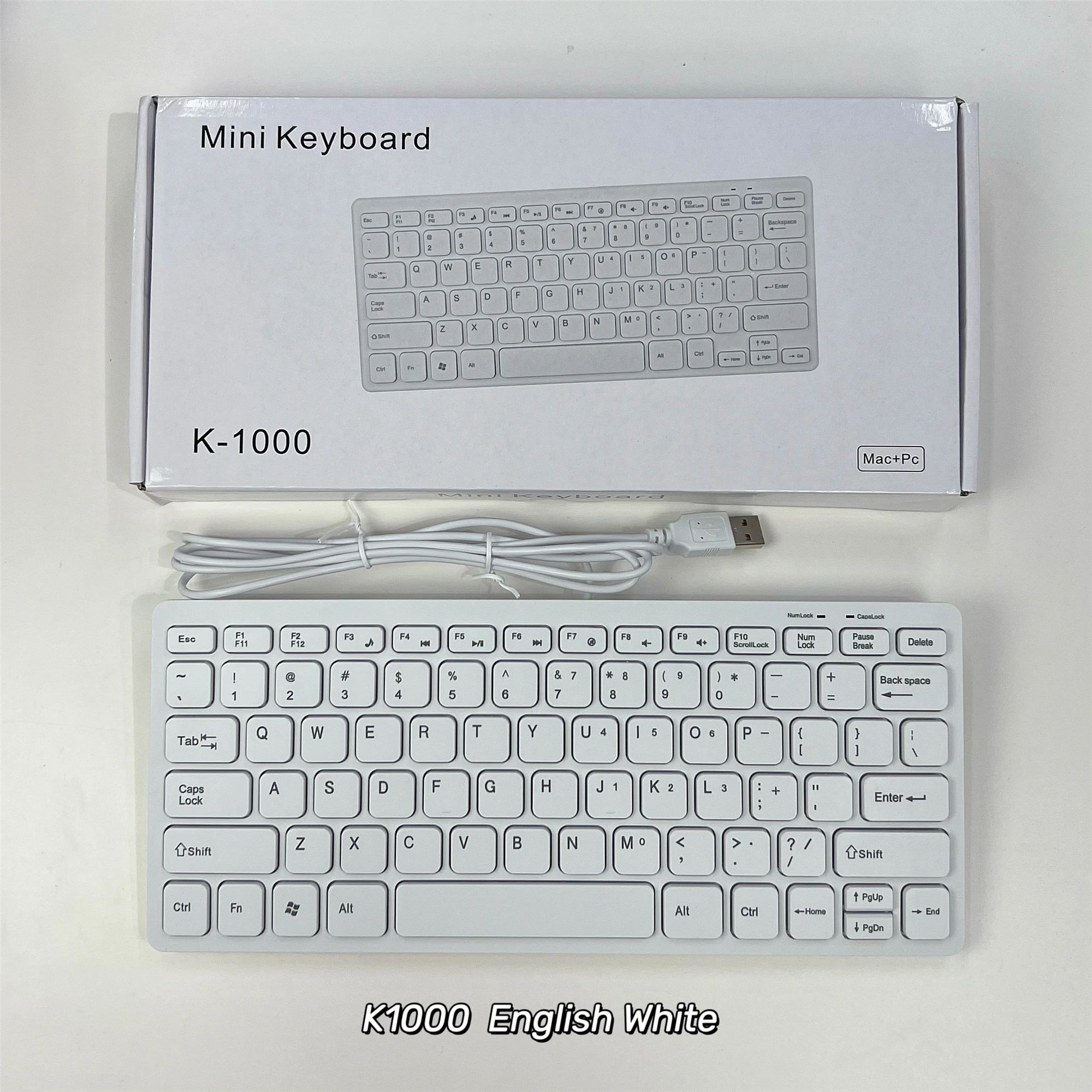 데스크탑 컴퓨터 PC 노트북용 78키 얇은 한국어 일본어 독일어 러시아어 프랑스어 스페인어 USB 유선 미니 키보드 언어
