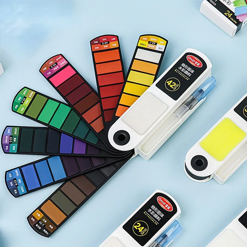 18/24/36/42 Color Children's DIY Watercolor Pigment Kindergarten Graffiti Painting Watercolor Art Pigment Set 3
