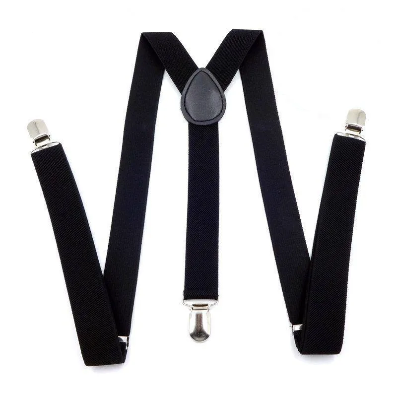 

Fashion Unisex Adjustable Length Elastic Y Shaped Suspenders Braces for Men Women Trousers Pants Jeans Black