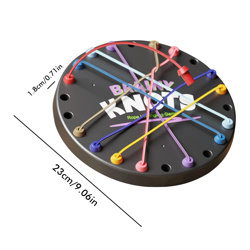 Knots Rope Untangling Game Interactive Twisted Rope Sorting Board Game 3 Level String Solution Lacing Toys for Parents Children
