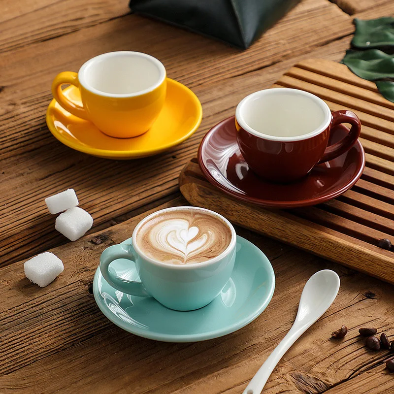 Ceramic Coffee Cup Set 75ml/200ml ceramic coffee cup set