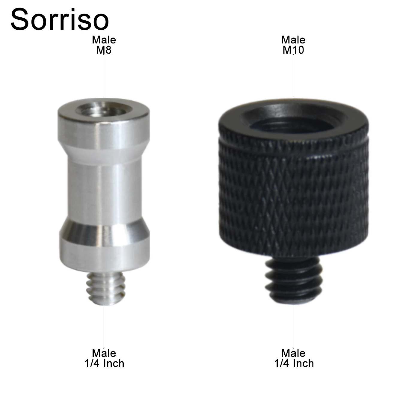 Sorriso Male 1/4 Inch" To Female 3/8 5/8 M4 M5 M6 M8 M10 Camera Screw ball head Adapter Mount For phone tripod holder Stand
