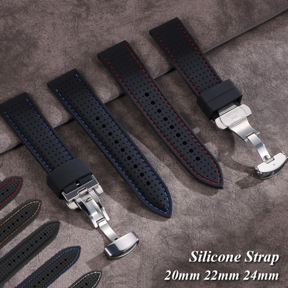 Breathable Waterproof Silicone Watch Strap - Soft Rubber Universal Replacement Bracelet