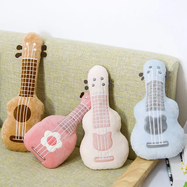 guitar pillow stuffed plush musical instrument ukulele toy kids toys birthday gift for child 2