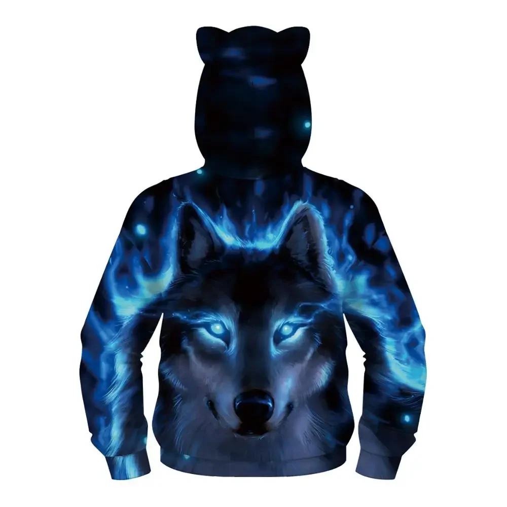 Autumn Winter Children's Sport Hoodies Kids 3D Print Loose Coat Junior Child Long Sleeve Sweatshirt 5-12y Boy&Girl's Hooded Tops