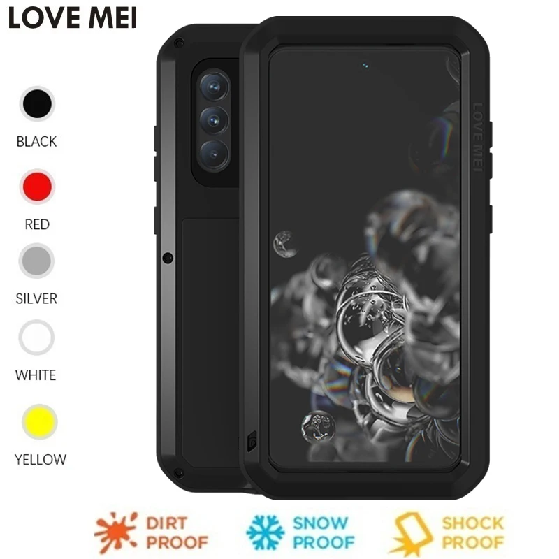 

New Powerful Case For Samsung Galaxy S22 S21 S20 Fe Ultra Anti-knocked Aluminum Metal Gorilla Toughened Glass Phone Cover