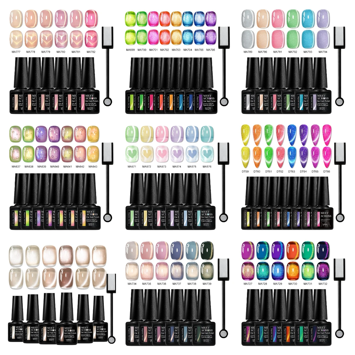 7/8/9pc Cat Magnetic Nail Gel Polish Set All-Season Nails Decoration UV/LED Long Lasting DIY Manicure Nail Supplies Varnish Kit