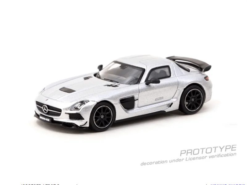 

PreSale Tarmac Works 1:64 SLS Coupe Black Series Silver Metallic Die-Cast Car Model Collection Miniature